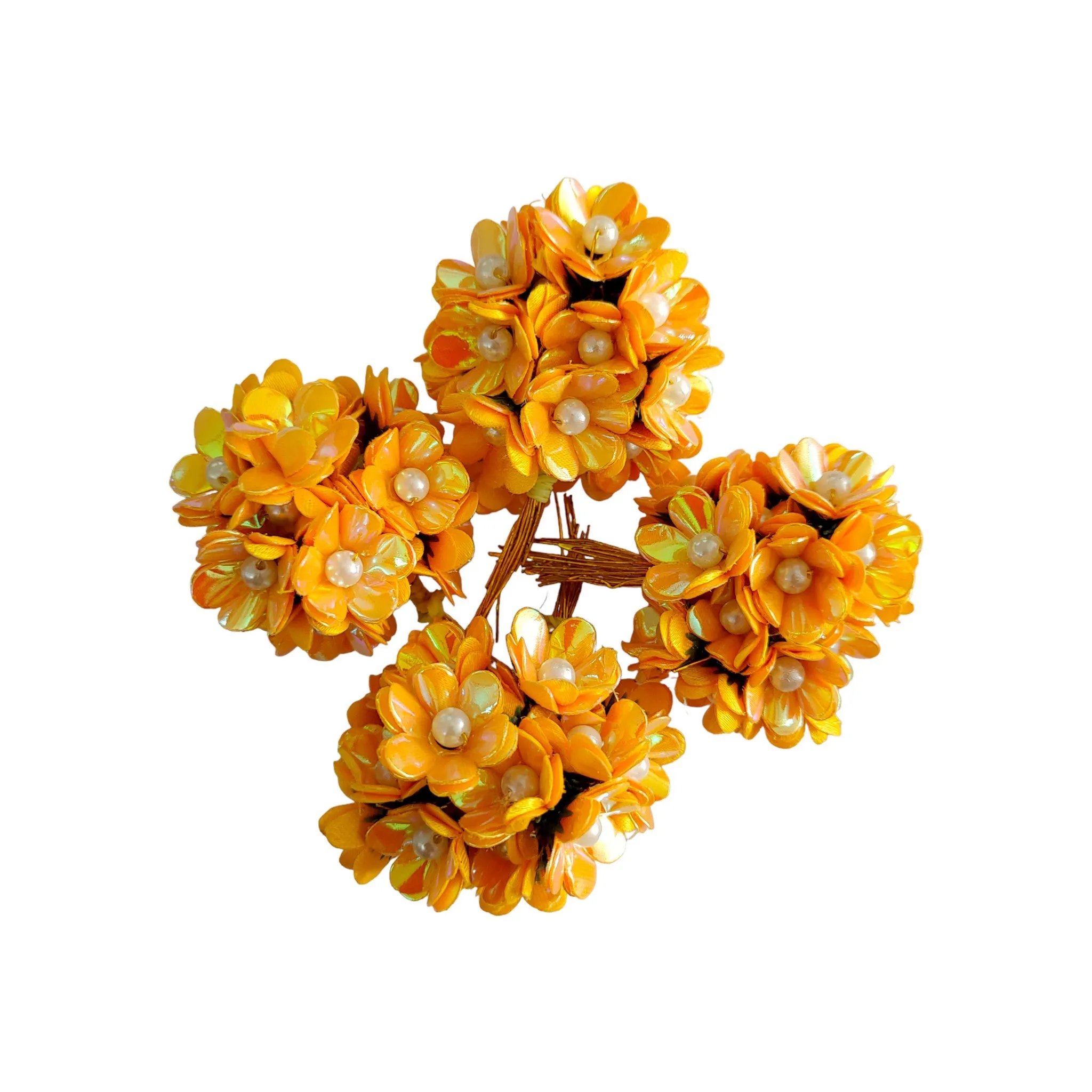 60 Pieces Small Rembo Fabric Craft and Decoration Flower for Craft Decor or Various Events - Design 138