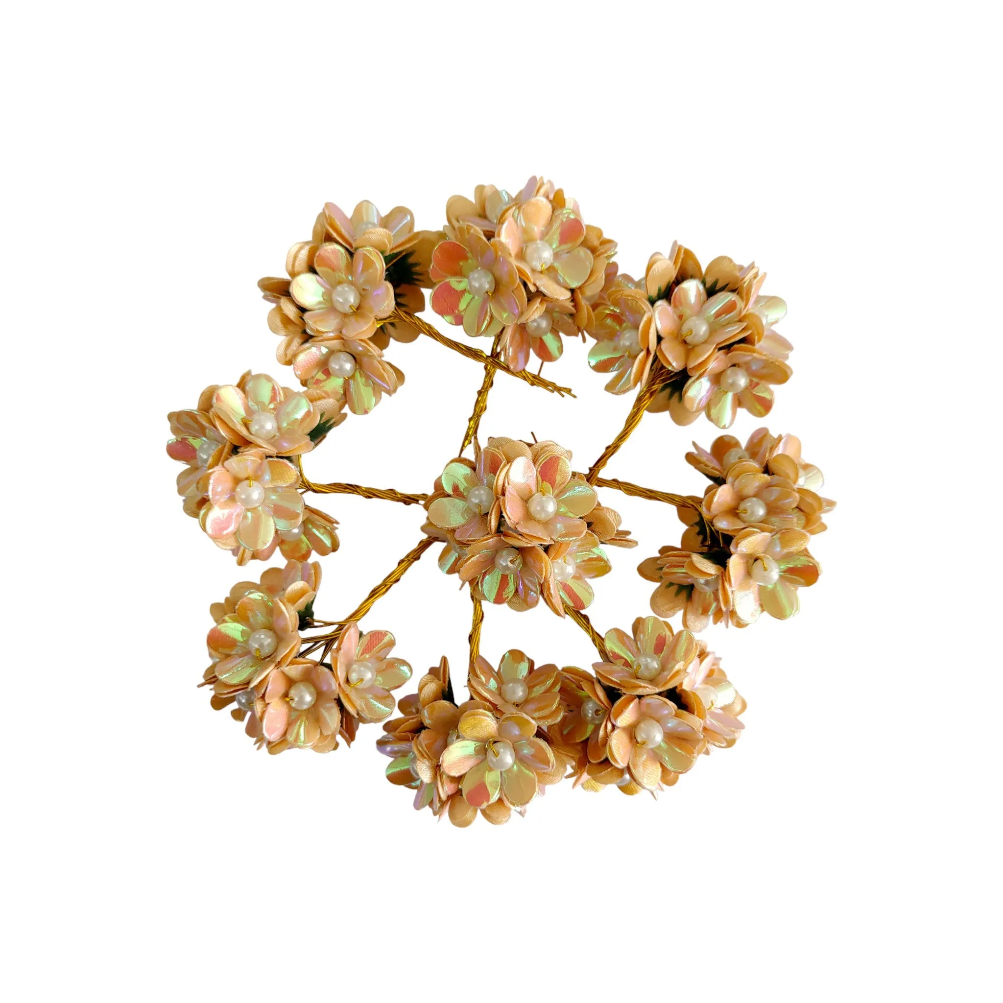 60 Pieces Small Rembo Fabric Craft and Decoration Flower for Craft Decor or Various Events - Design 138