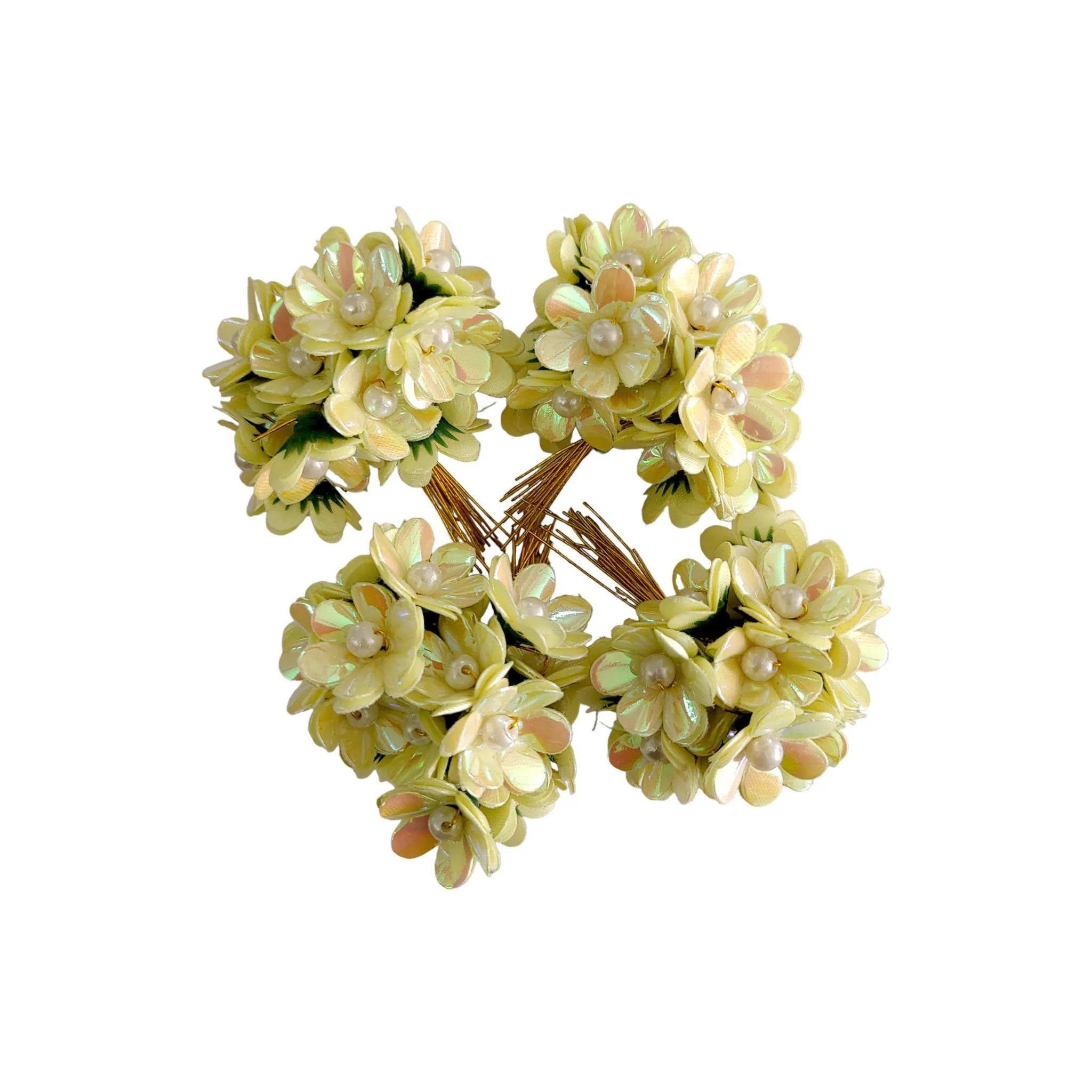 60 Pieces Small Rembo Fabric Craft and Decoration Flower for Craft Decor or Various Events - Design 138