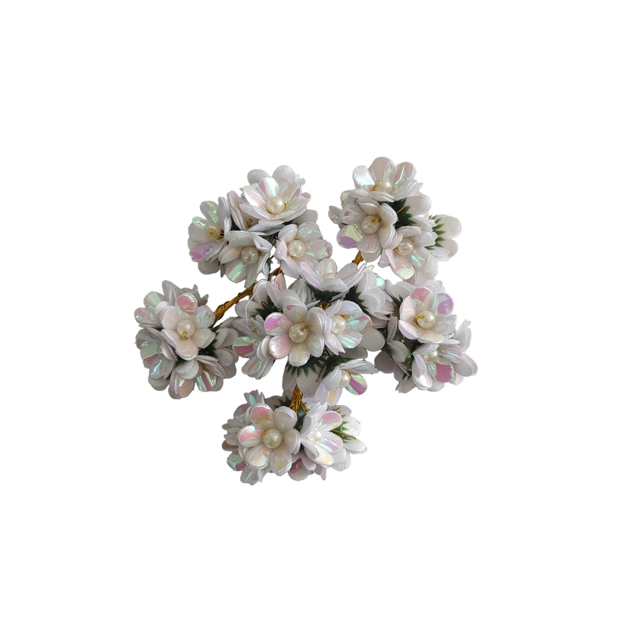 60 Pieces Small Rembo Fabric Craft and Decoration Flower for Craft Decor or Various Events - Design 138