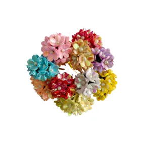 60 Pieces Small Rembo Fabric Craft and Decoration Flower for Craft Decor or Various Events - Design 138