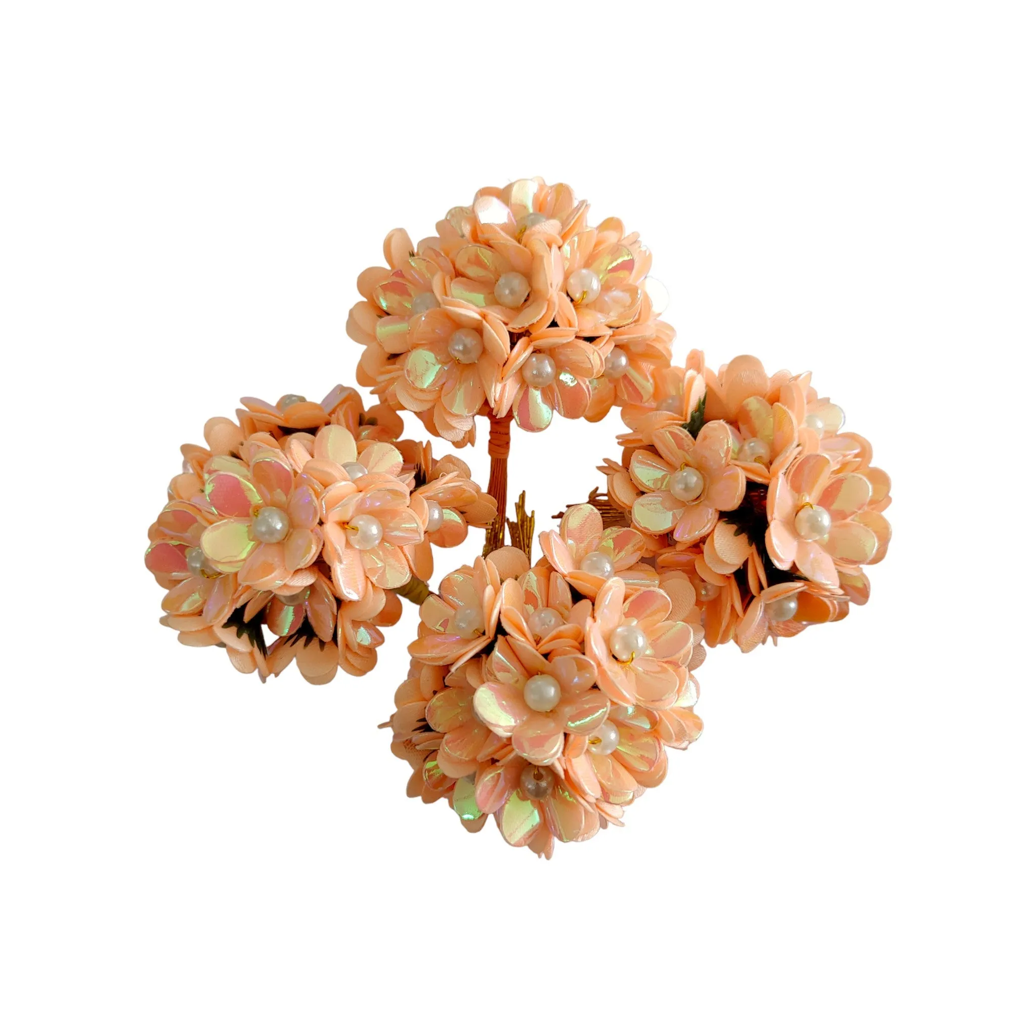 60 Pieces Small Rembo Fabric Craft and Decoration Flower for Craft Decor or Various Events - Design 138