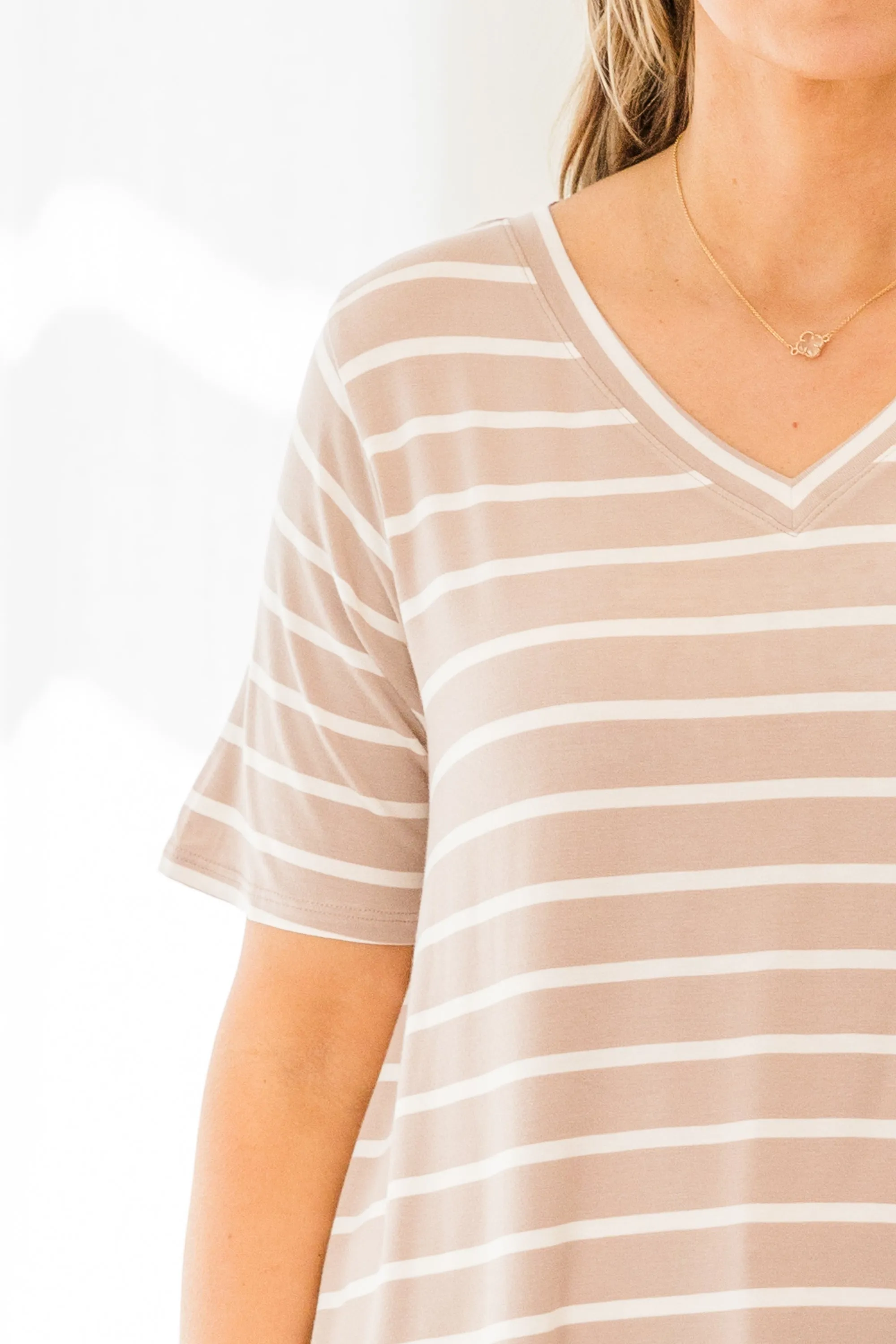 All About Good Times Top, Ash Mocha-Ivory