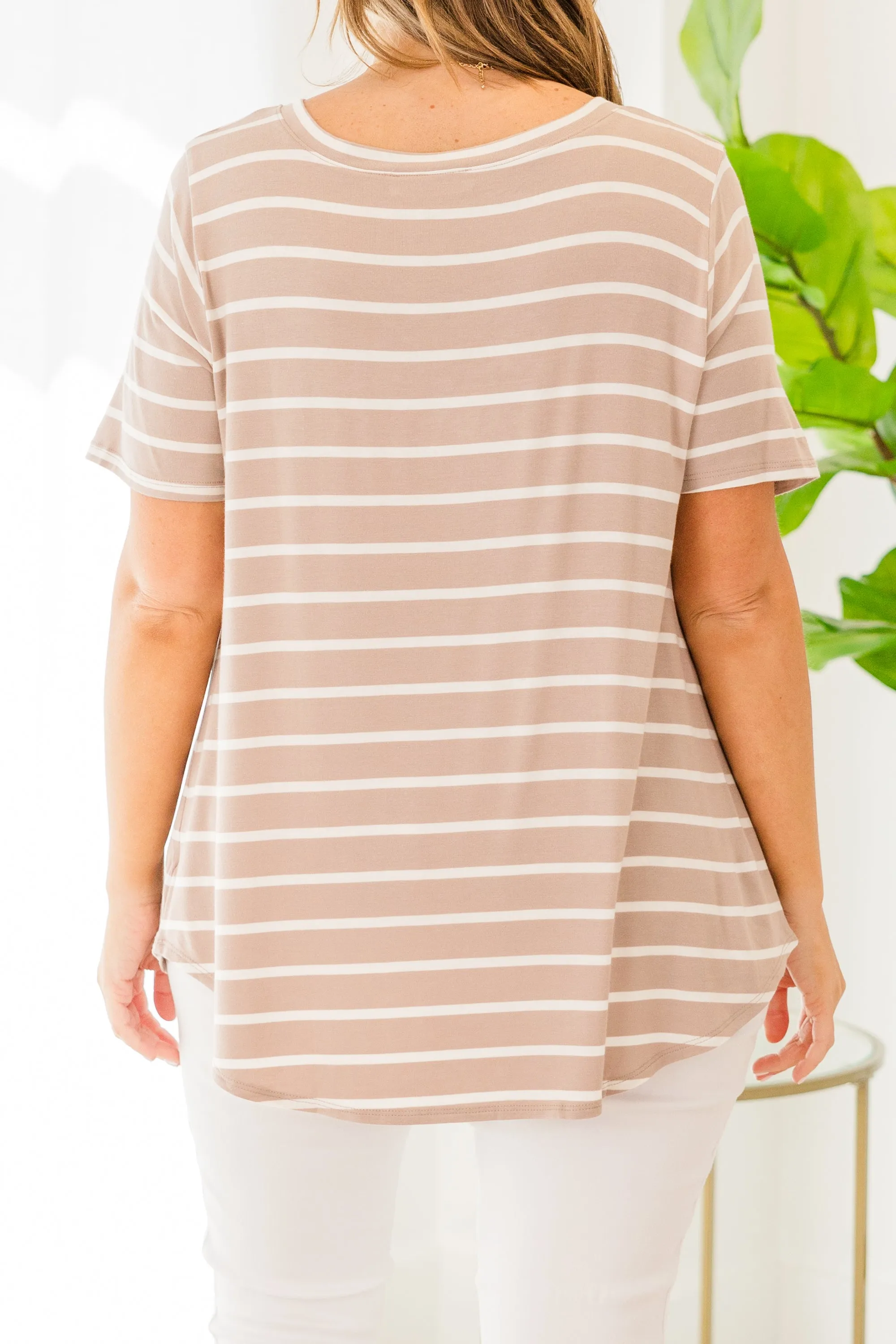 All About Good Times Top, Ash Mocha-Ivory