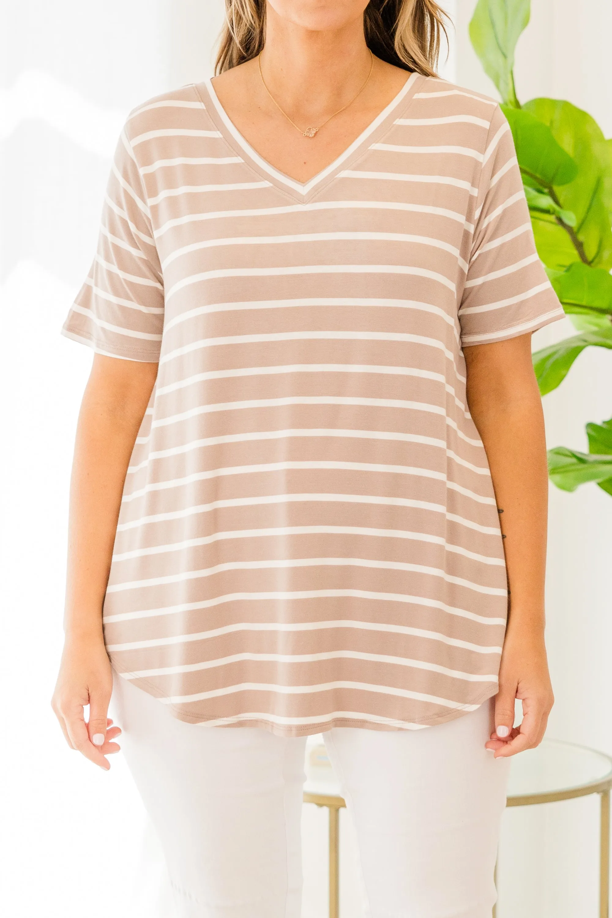 All About Good Times Top, Ash Mocha-Ivory