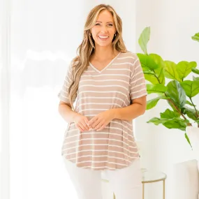 All About Good Times Top, Ash Mocha-Ivory