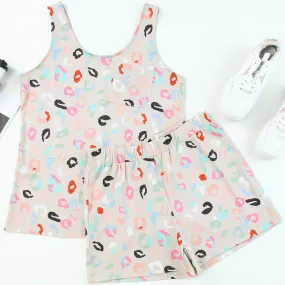 Apricot Leopard Tank & Short Lounge Set