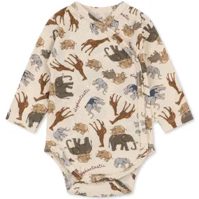 Basic Wrap Long Sleeve Body in Elephantastic by Konges Sløjd - Last Ones In Stock - 0-6 Months