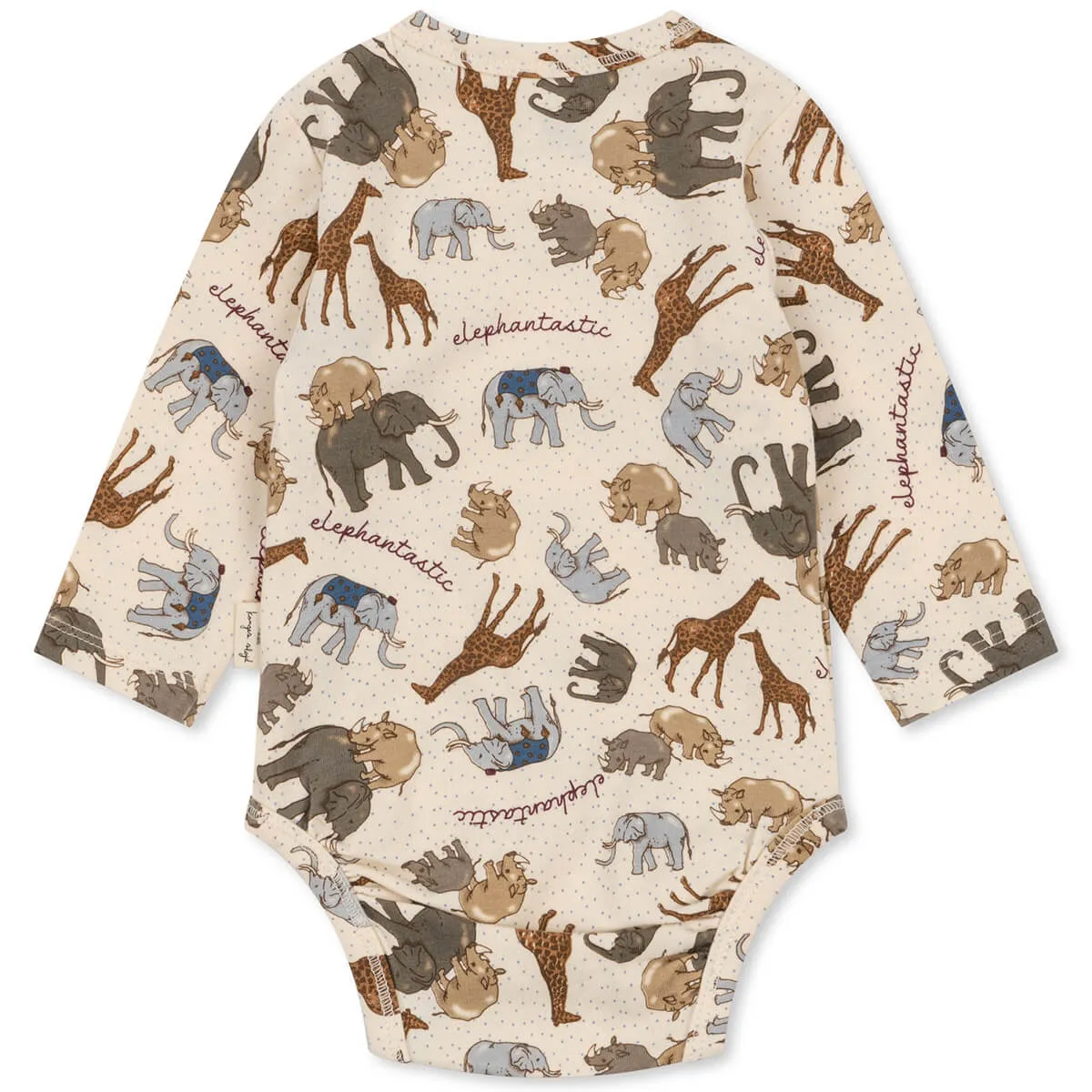 Basic Wrap Long Sleeve Body in Elephantastic by Konges Sløjd - Last Ones In Stock - 0-6 Months