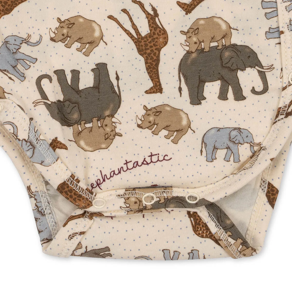 Basic Wrap Long Sleeve Body in Elephantastic by Konges Sløjd - Last Ones In Stock - 0-6 Months