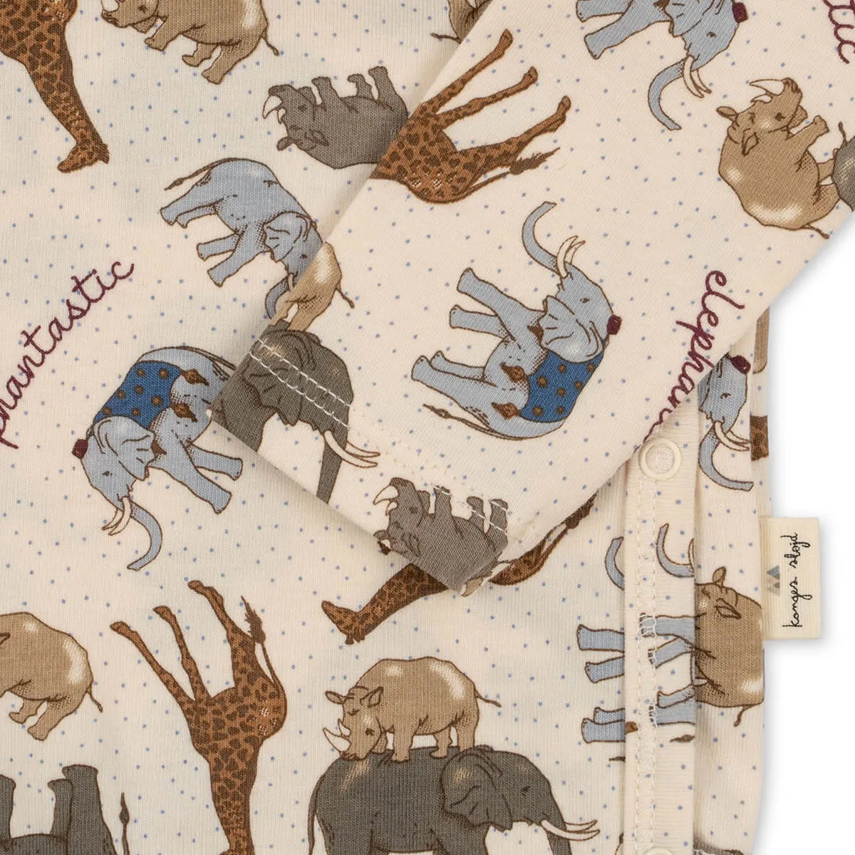 Basic Wrap Long Sleeve Body in Elephantastic by Konges Sløjd - Last Ones In Stock - 0-6 Months