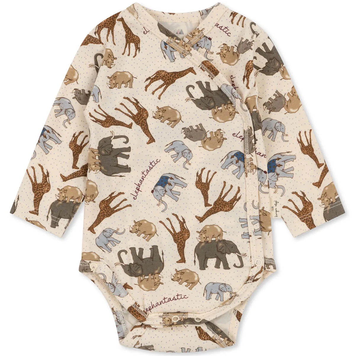 Basic Wrap Long Sleeve Body in Elephantastic by Konges Sløjd - Last Ones In Stock - 0-6 Months