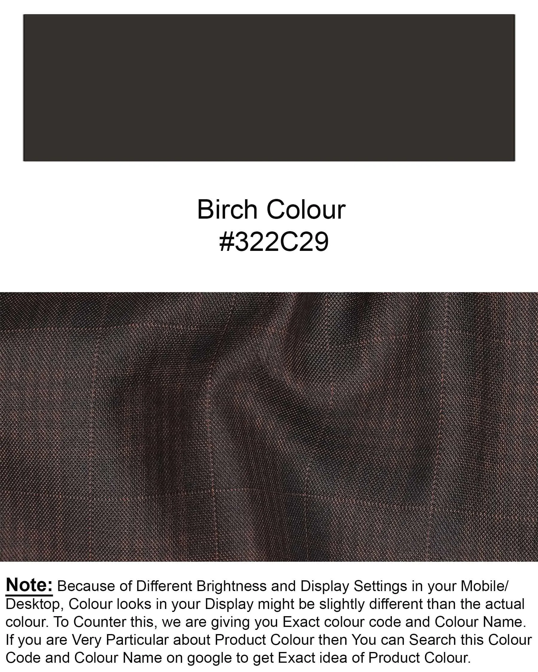Birch Brown Plaid Cross Placket Bandhgala Blazer