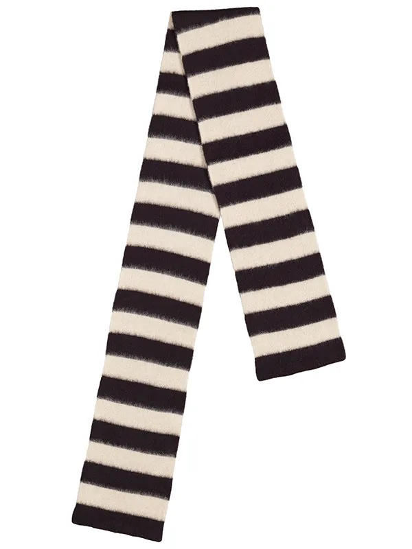 Brushed Stripe Scarf Black & Gerbera