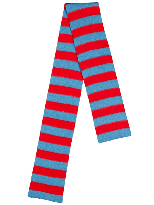 Brushed Stripe Scarf Black & Gerbera