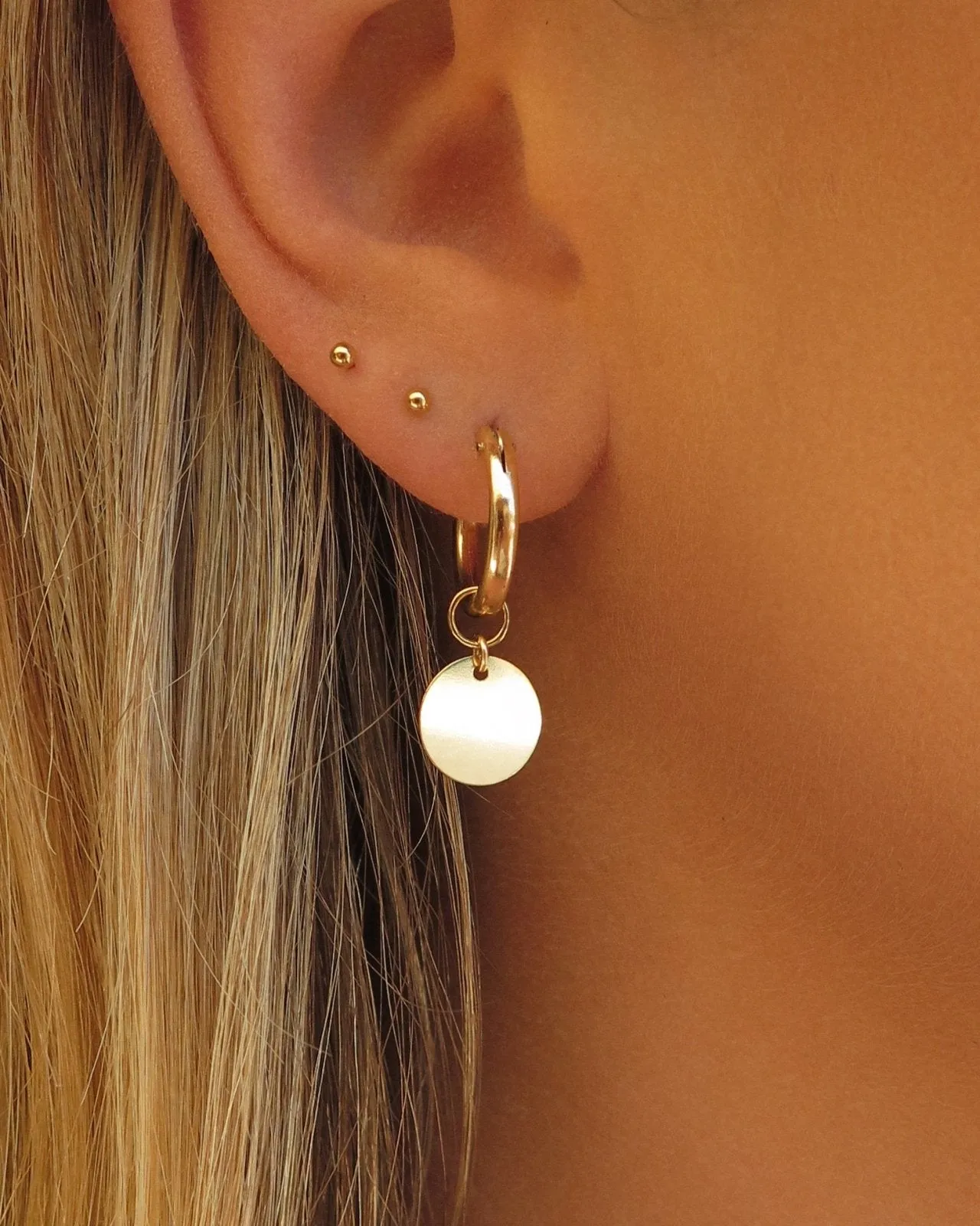 Coin Thick Hoop Earrings