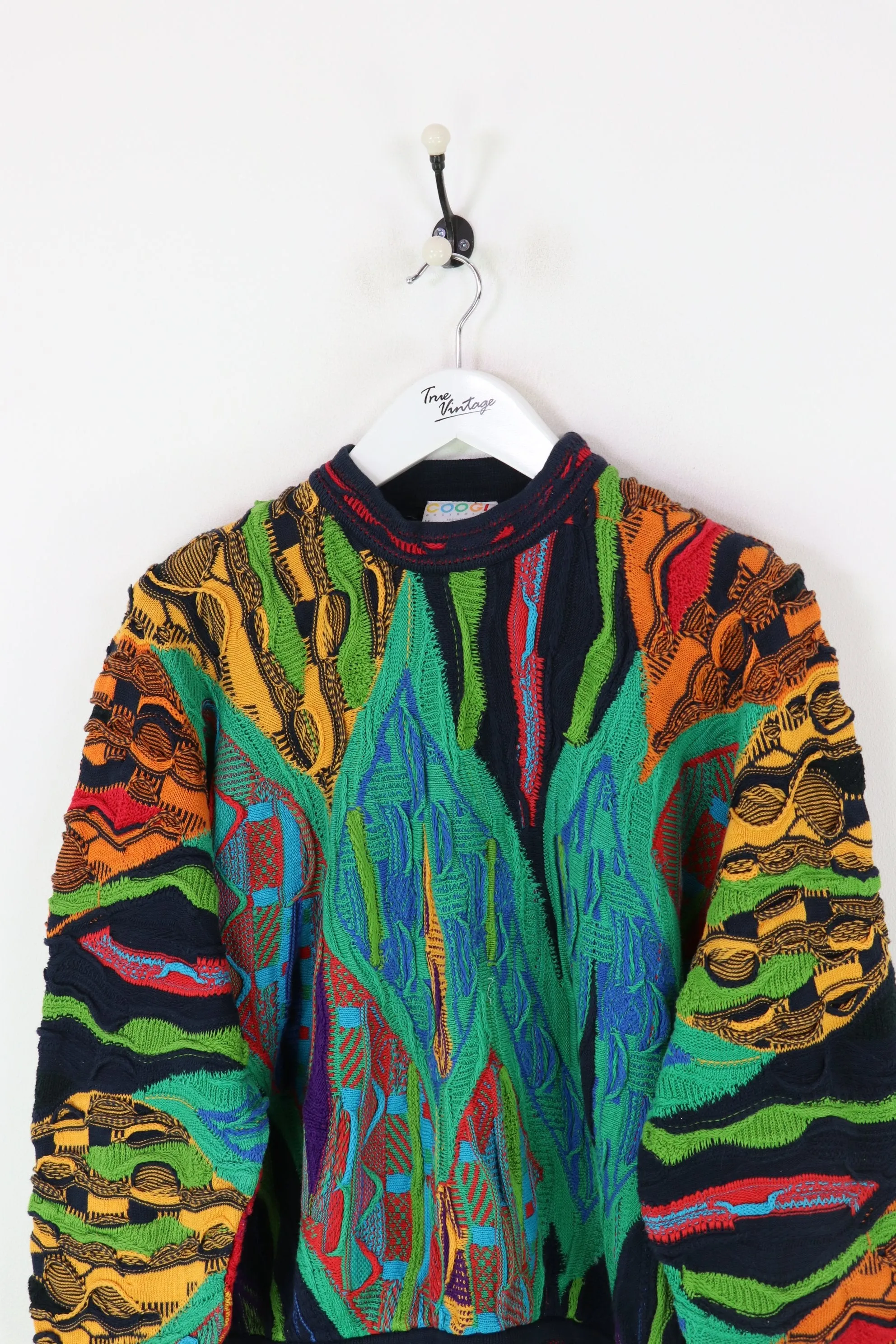 Coogi Knitted Sweatshirt Green/Orange/Black Medium