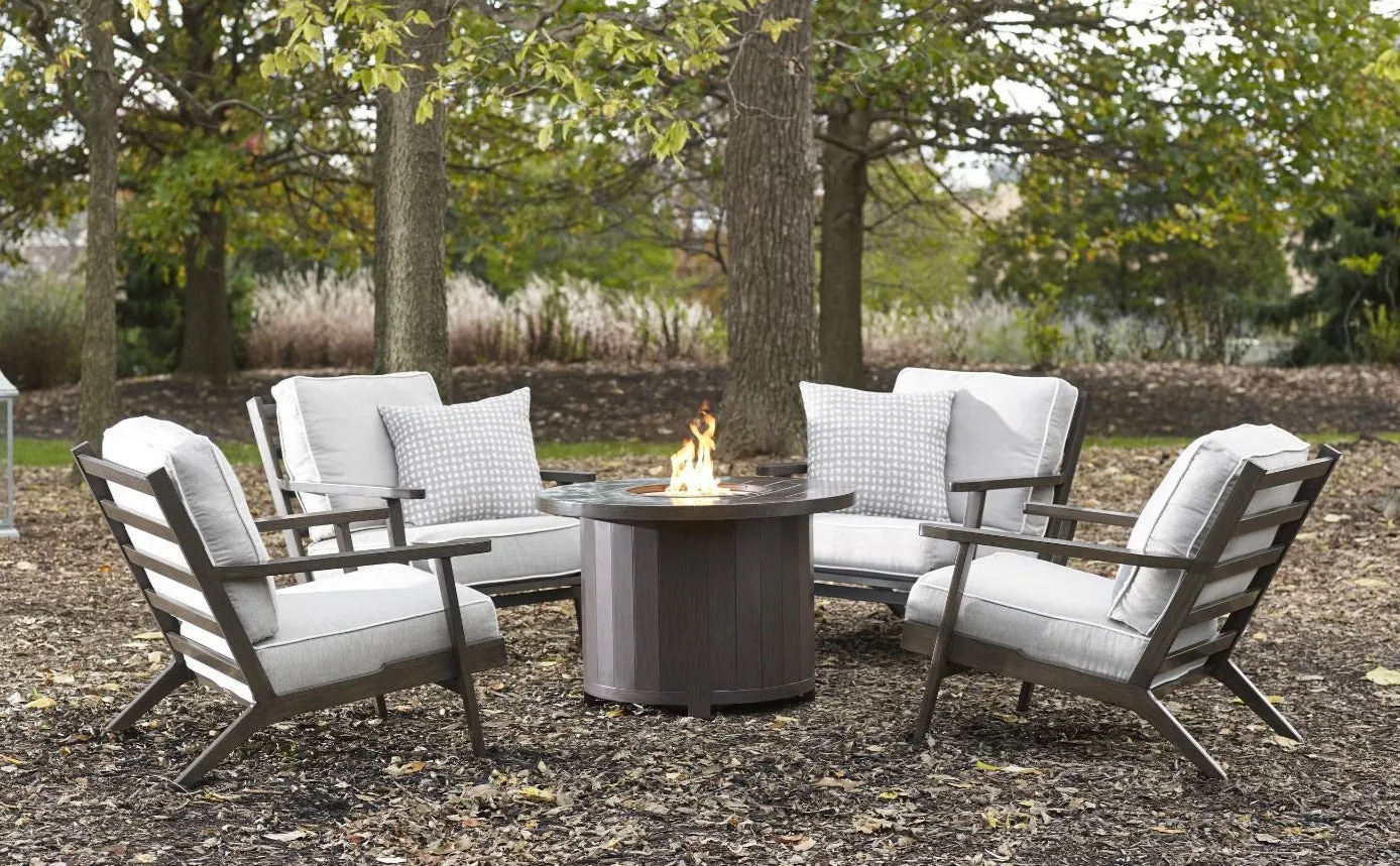 Coronado Outdoor 5pc Firepit Chat Set (Firepit  4 Swivel Rockers)