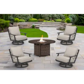 Coronado Outdoor 5pc Firepit Chat Set (Firepit  4 Swivel Rockers)