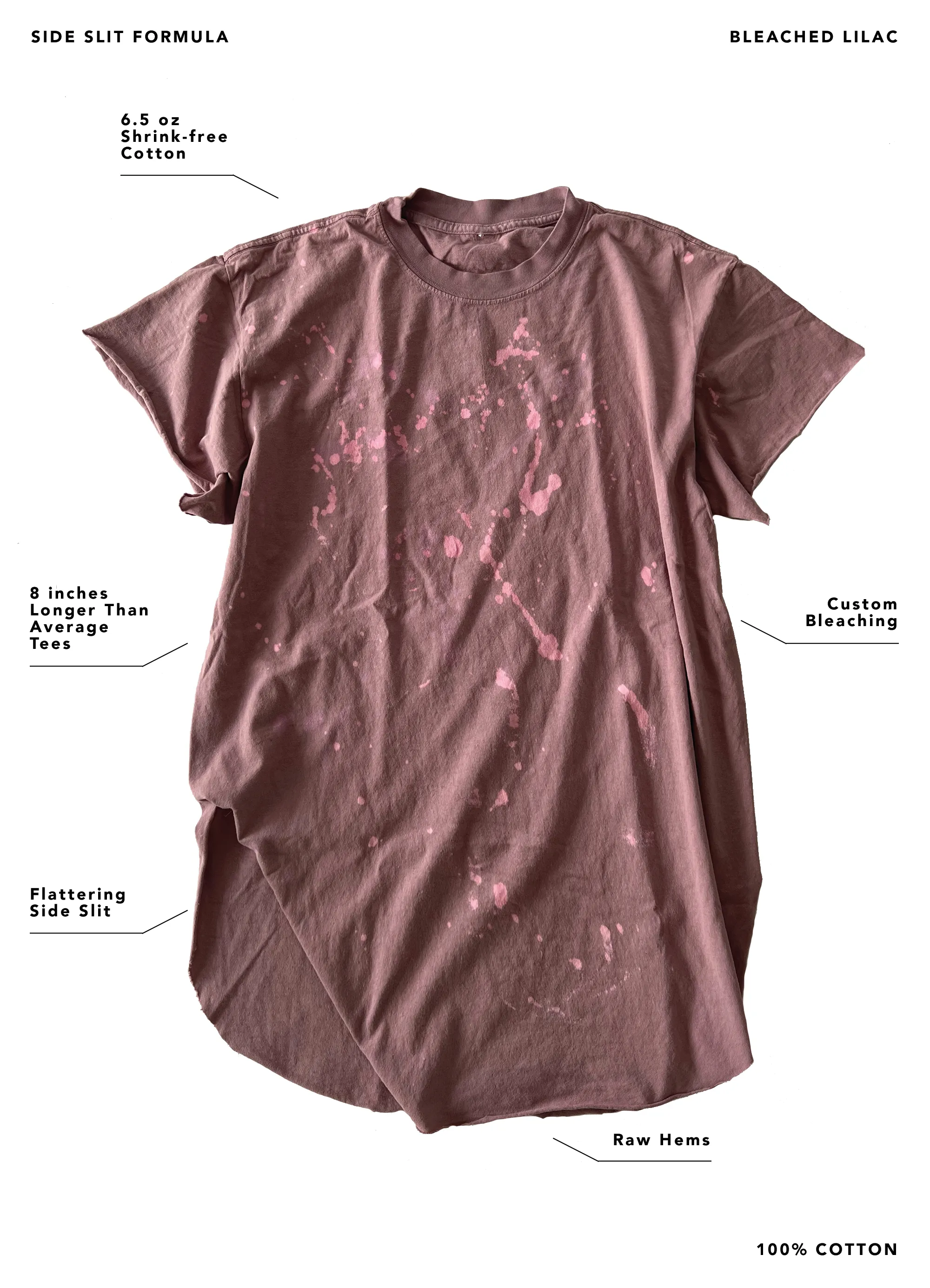 DON'T BE A BUZZKILL BLEACHED OUT SIDE SLIT TEE