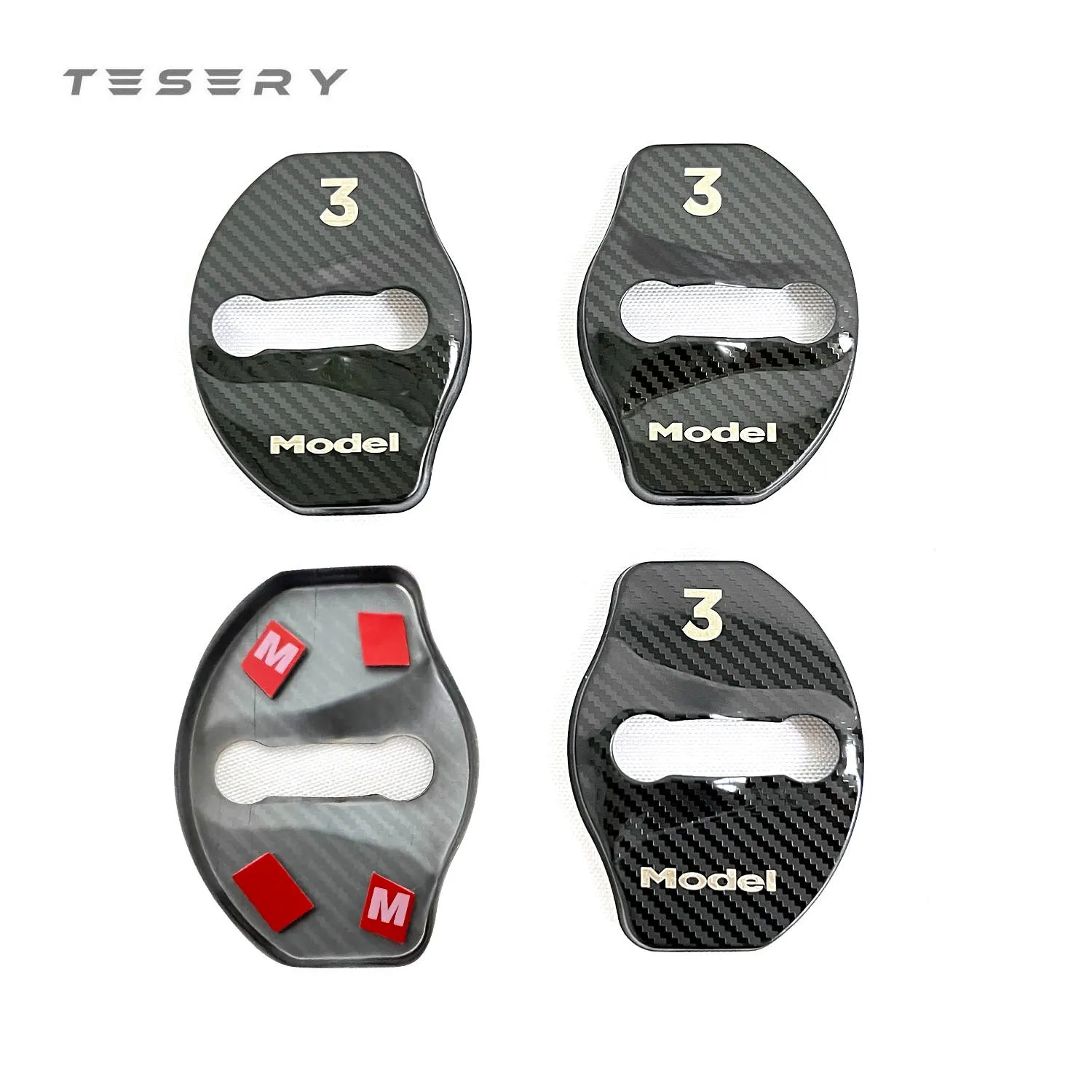 Door Lock Buckle Cover [4 pcs] for Tesla Model 3 2017-2023.10