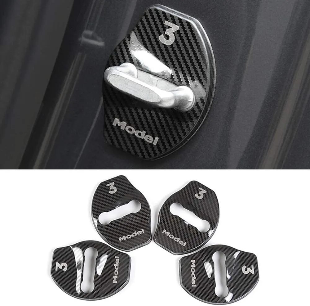 Door Lock Buckle Cover [4 pcs] for Tesla Model 3 2017-2023.10
