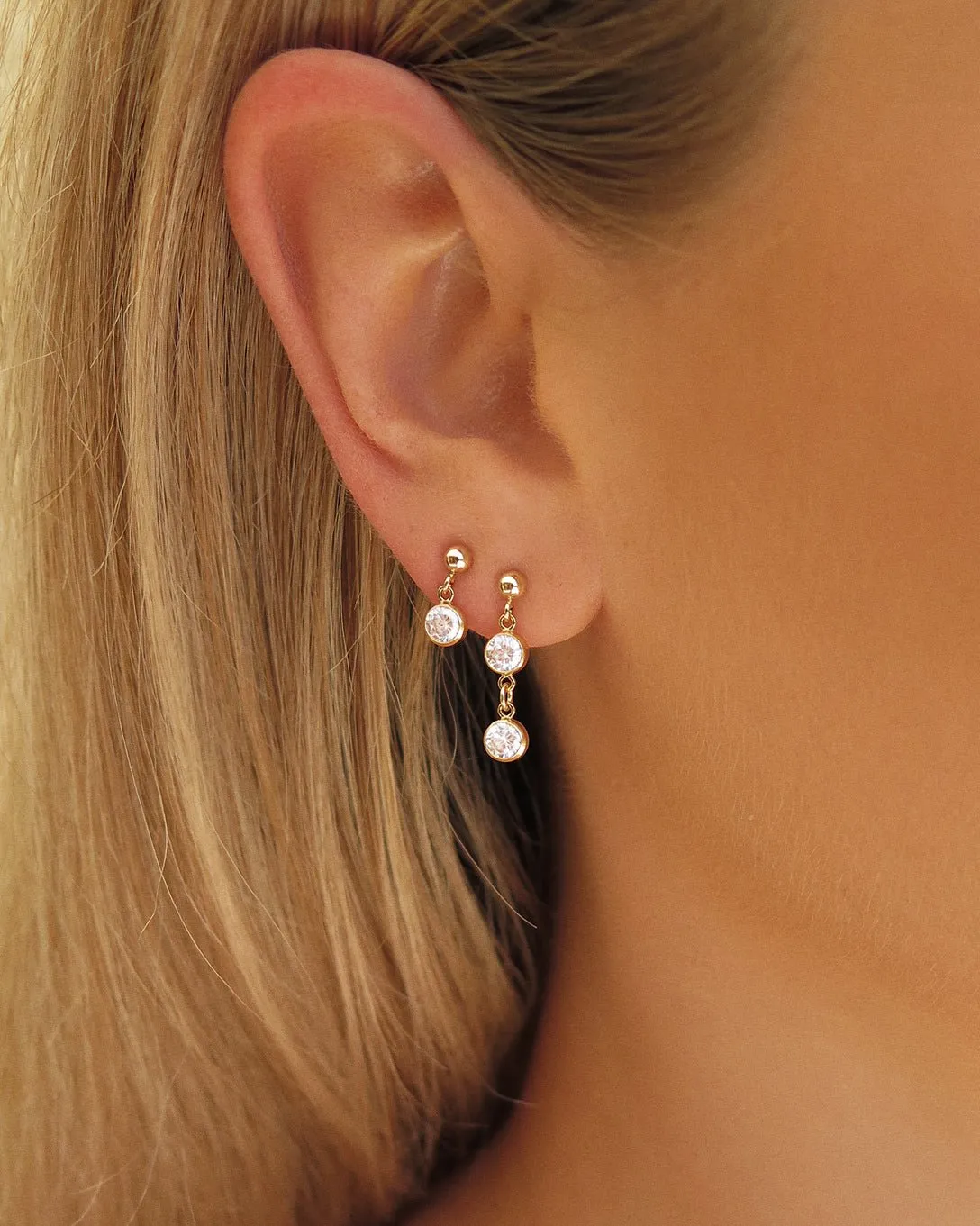 Double CZ Stud Earring Set (10% Off)