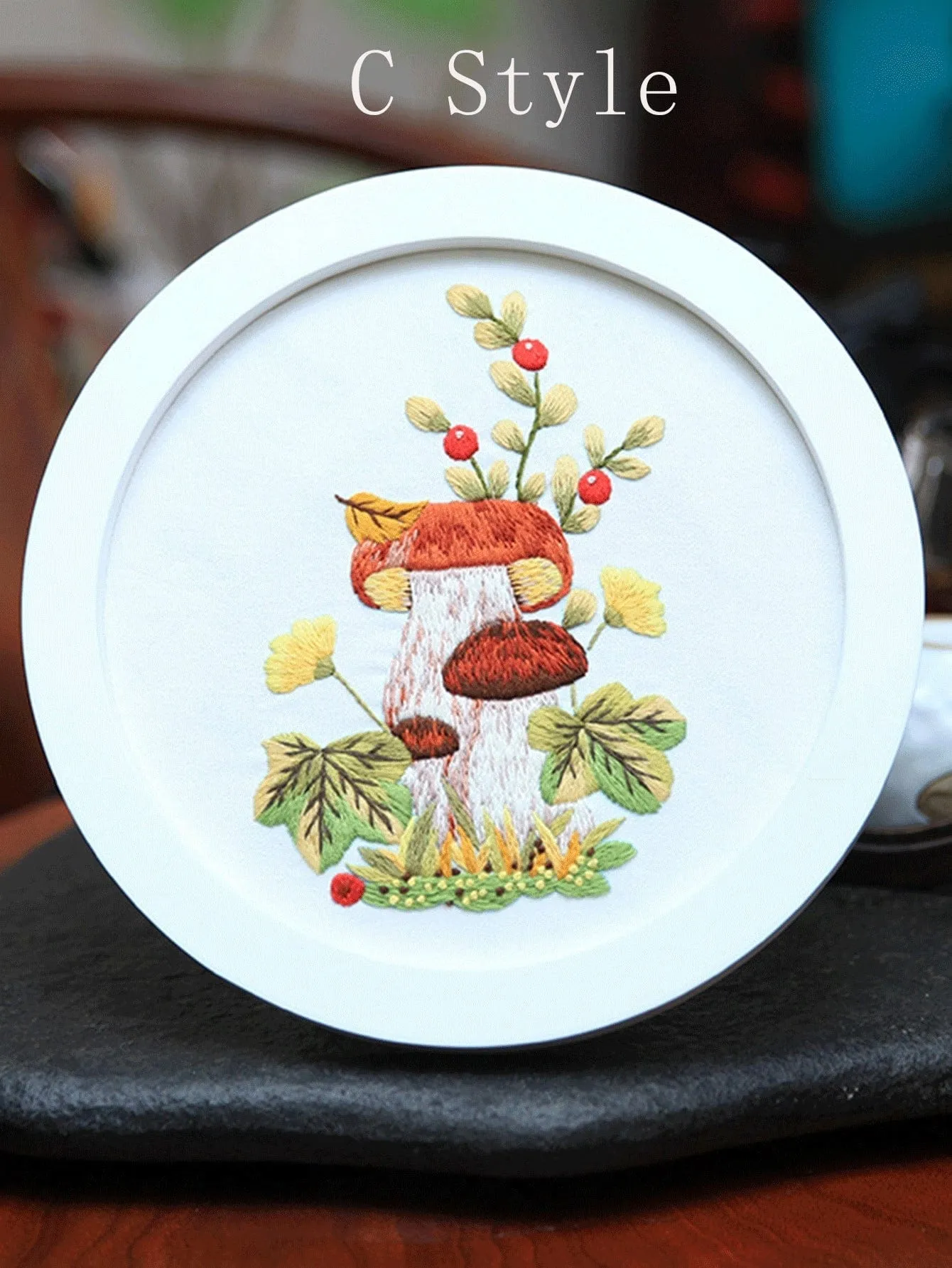 Embroidery Kit, Mushroom Fauna