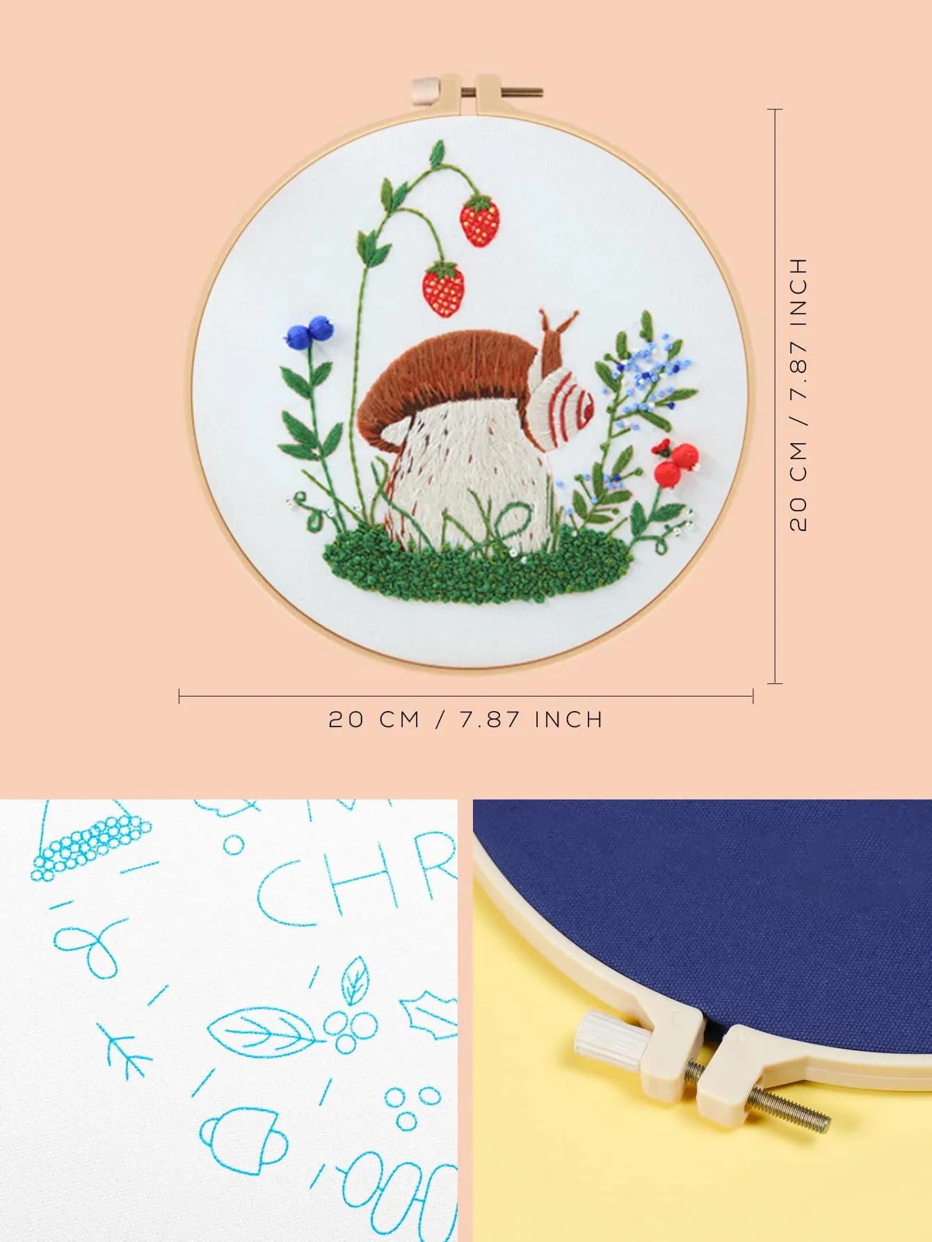 Embroidery Kit, Mushroom Fauna