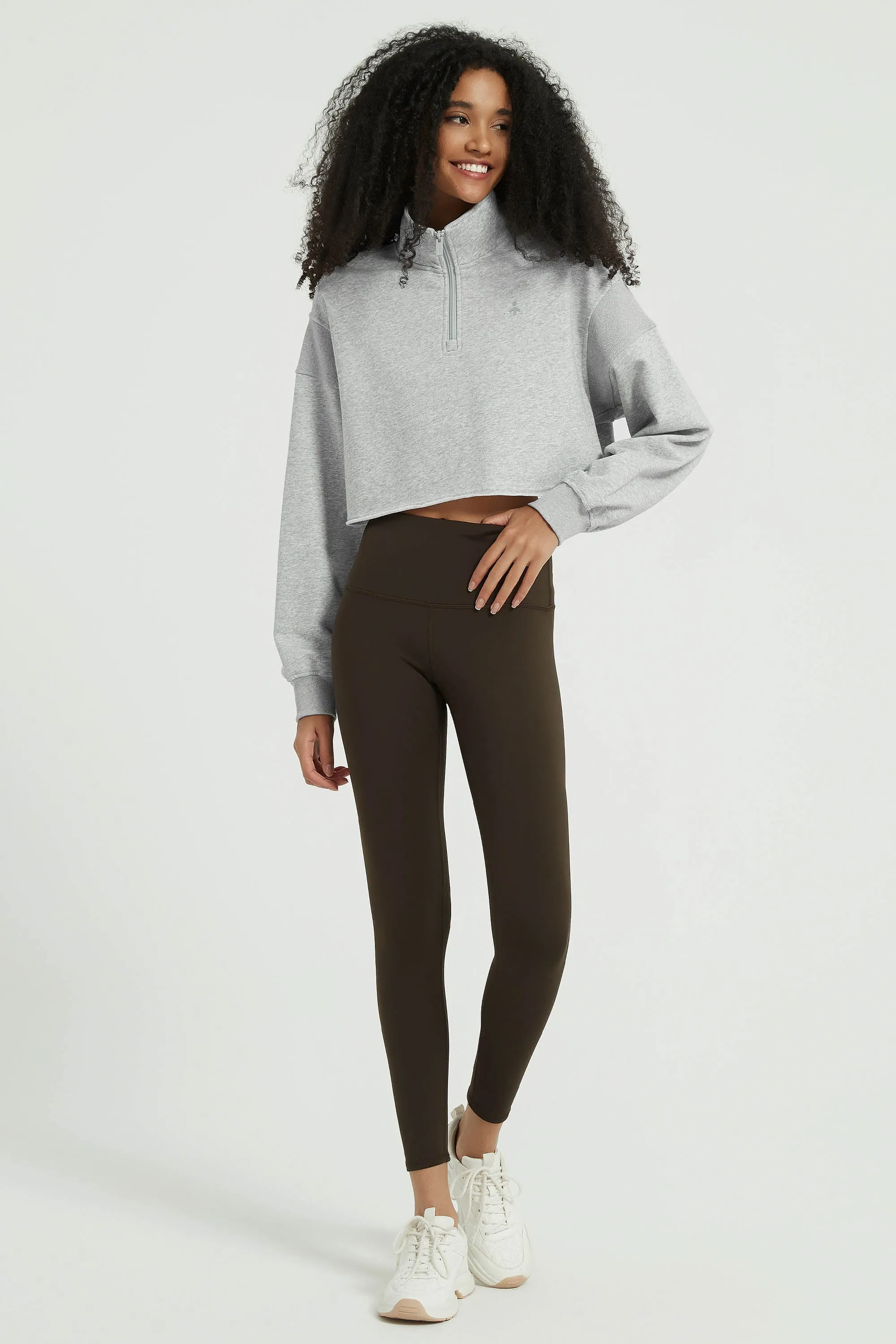 Half Zip Crop Sweatshirts