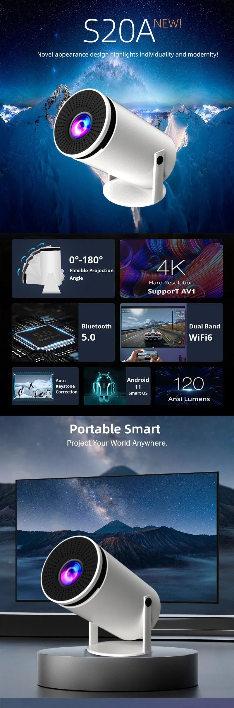 HY300 Smart HD Projection Machine – Ultimate Home Theater Experience