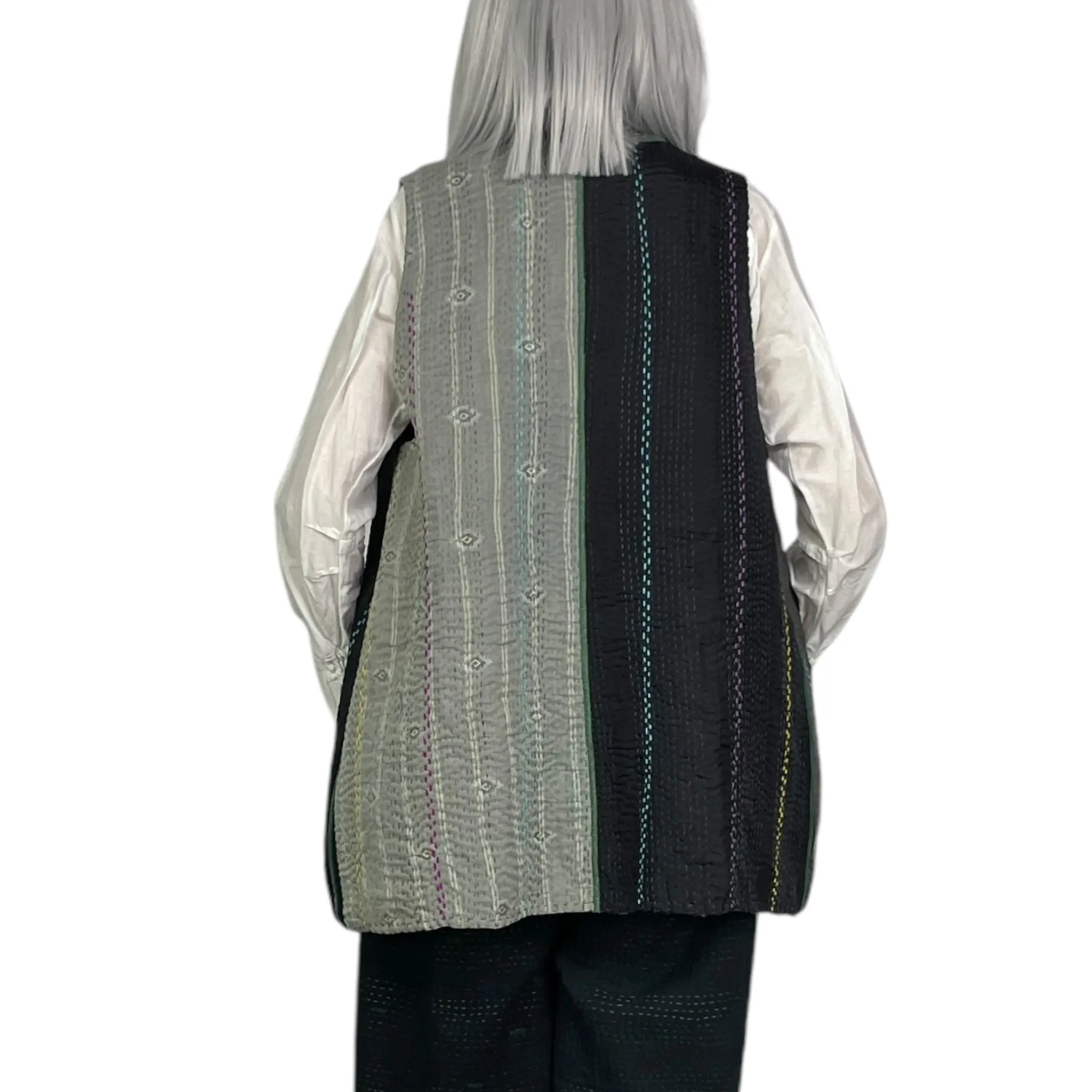 JEWEL WOVEN SHORT KIMONO VEST