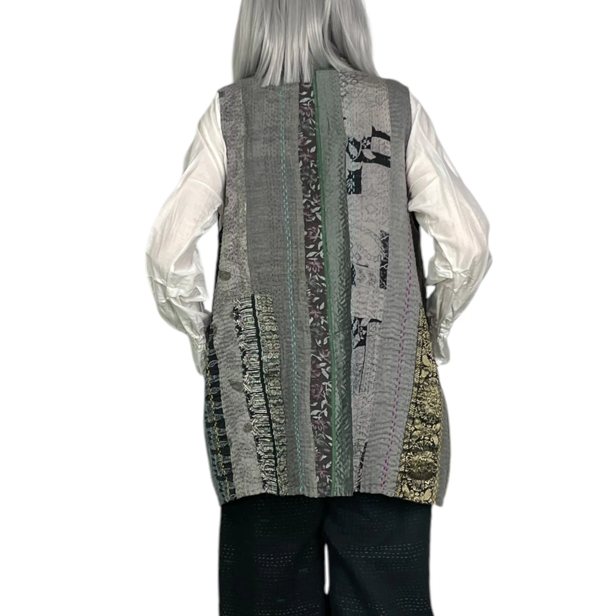 JEWEL WOVEN SHORT KIMONO VEST