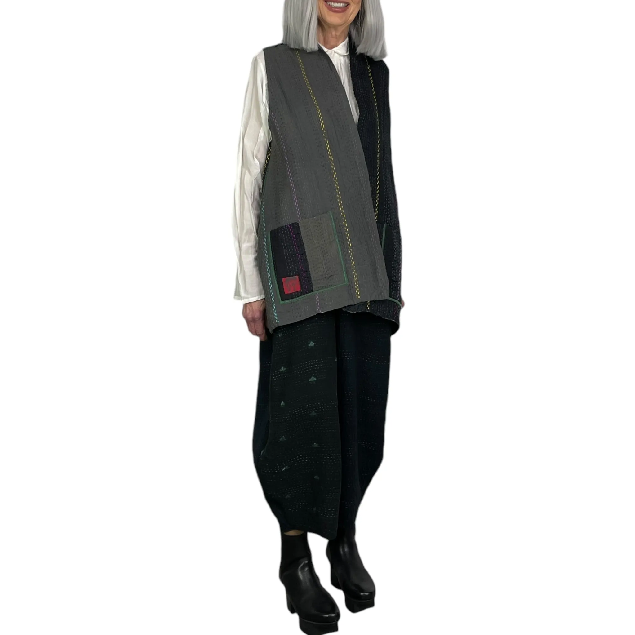 JEWEL WOVEN SHORT KIMONO VEST