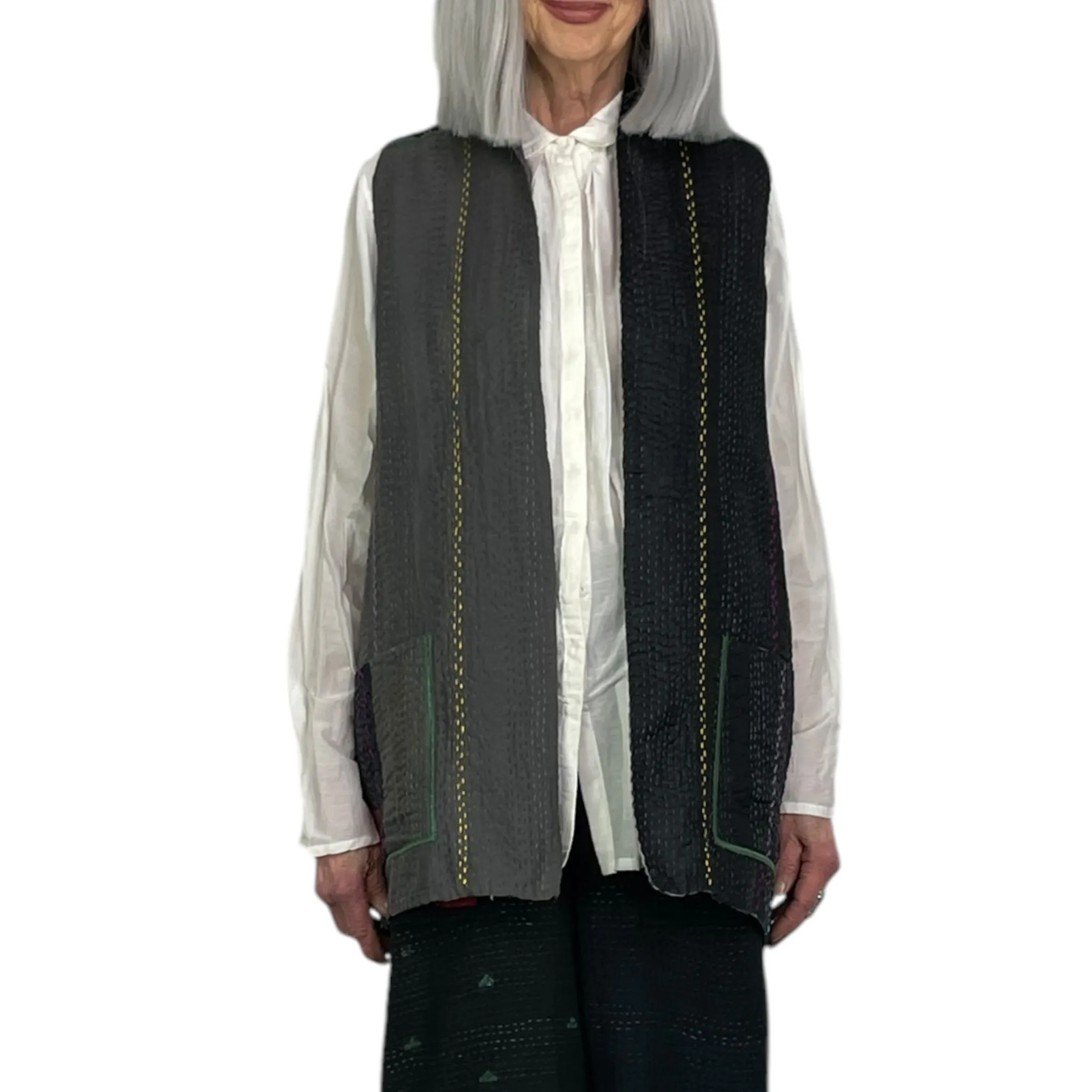 JEWEL WOVEN SHORT KIMONO VEST