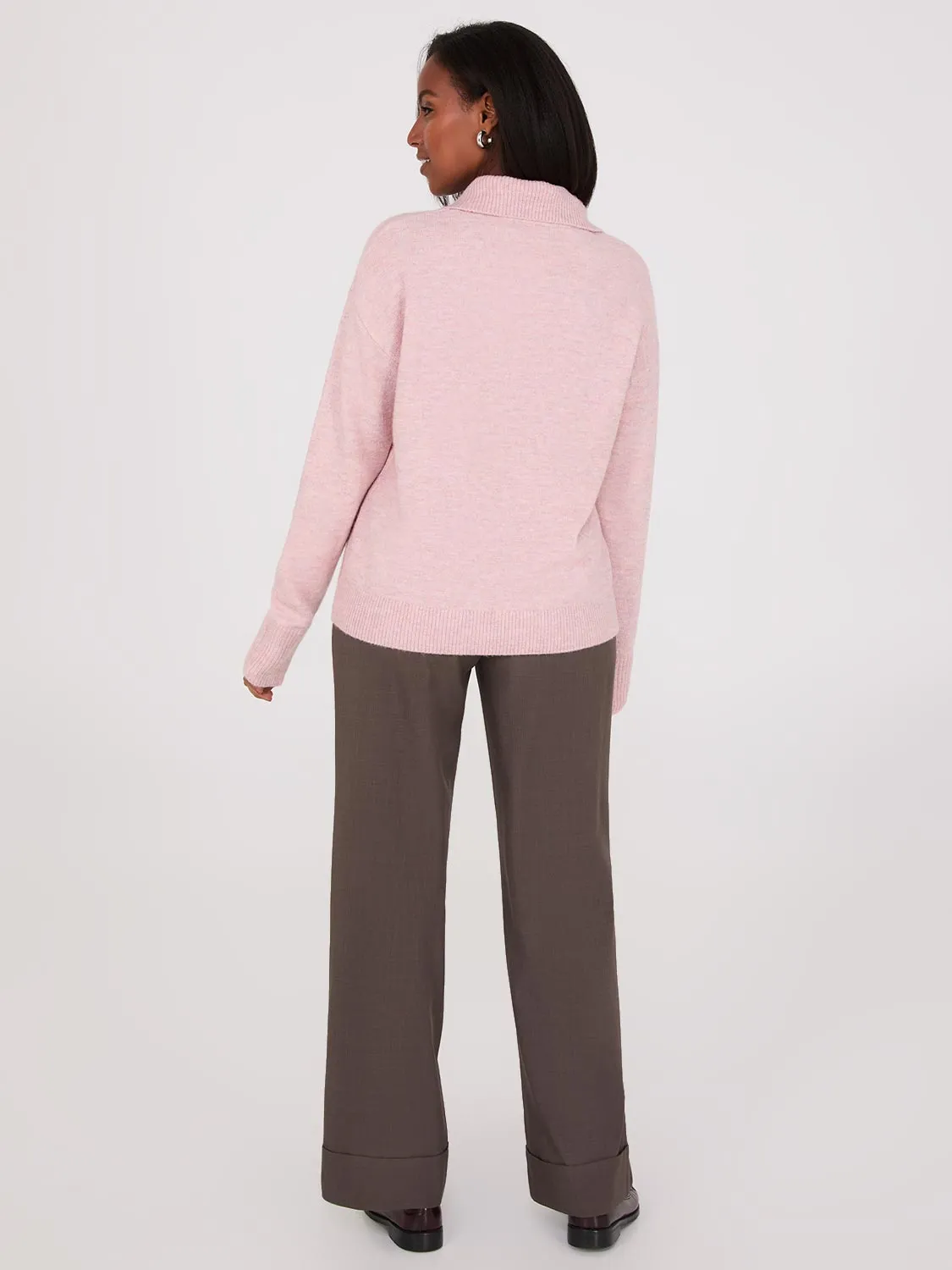 Johnny Collar Long Sleeve Sweater