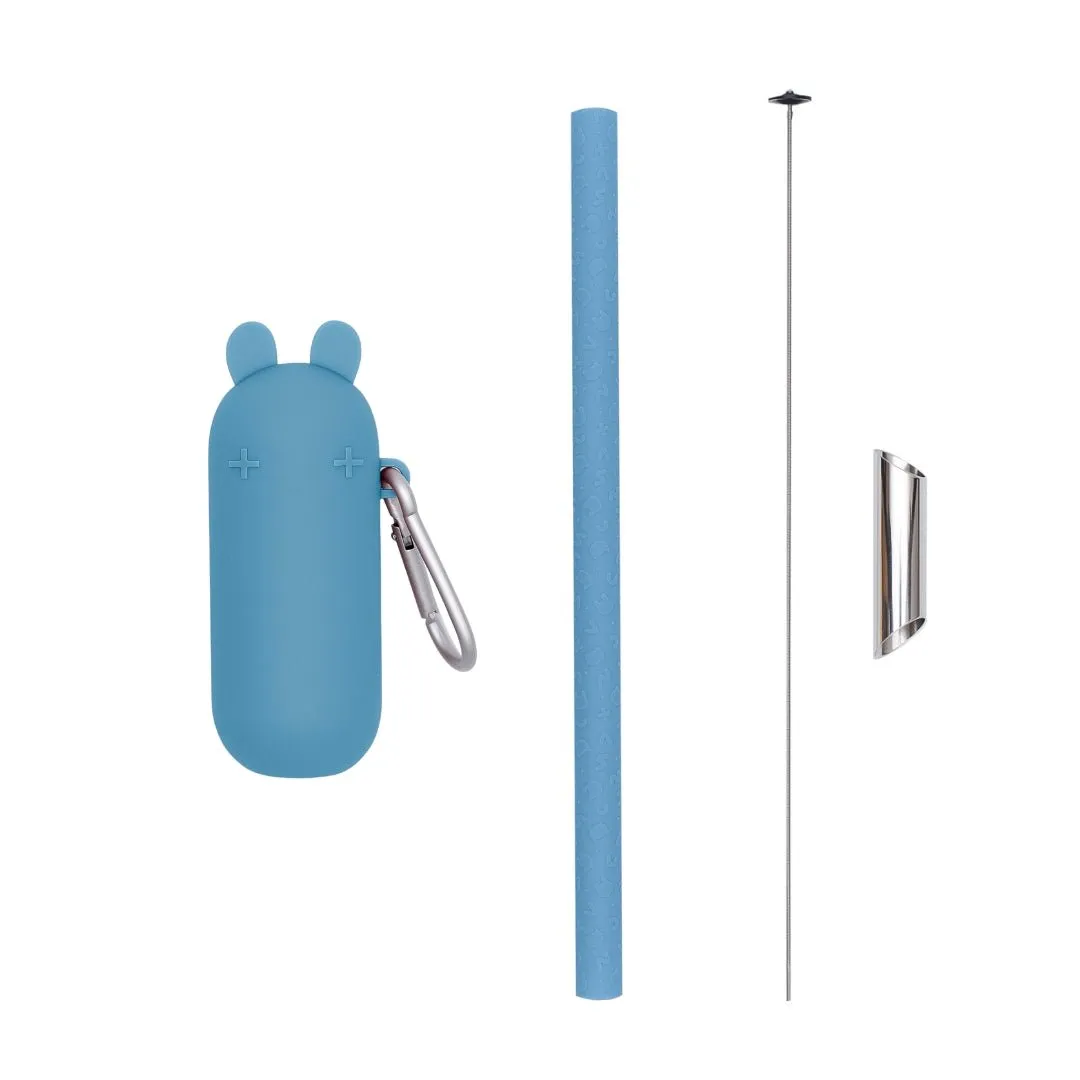 Keepie   Bubble Tea Straw Set - Duck Egg Blue