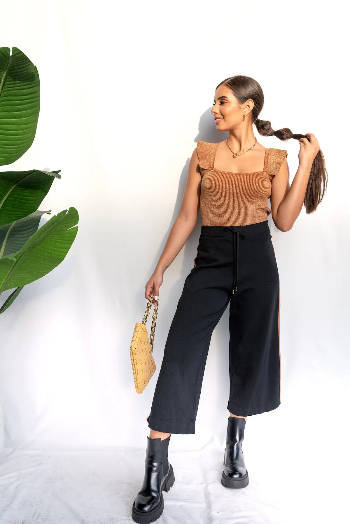 Knitted Wide Leg Trousers
