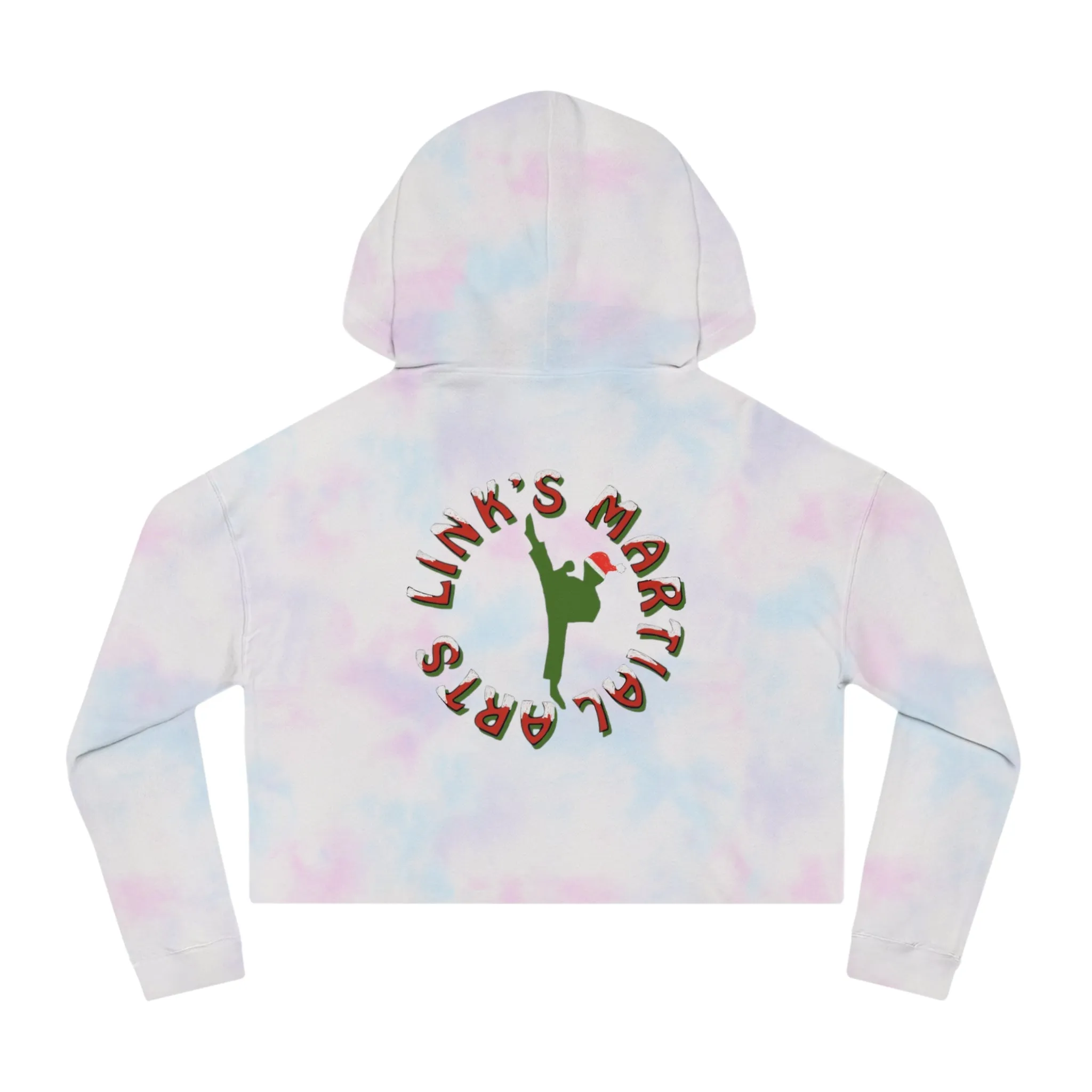 Link's Martial Arts Holiday Logo Women’s Cropped Hooded Sweatshirt