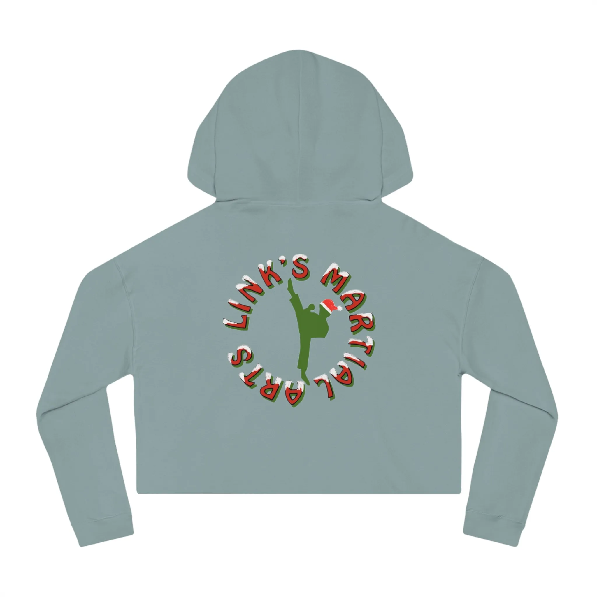 Link's Martial Arts Holiday Logo Women’s Cropped Hooded Sweatshirt