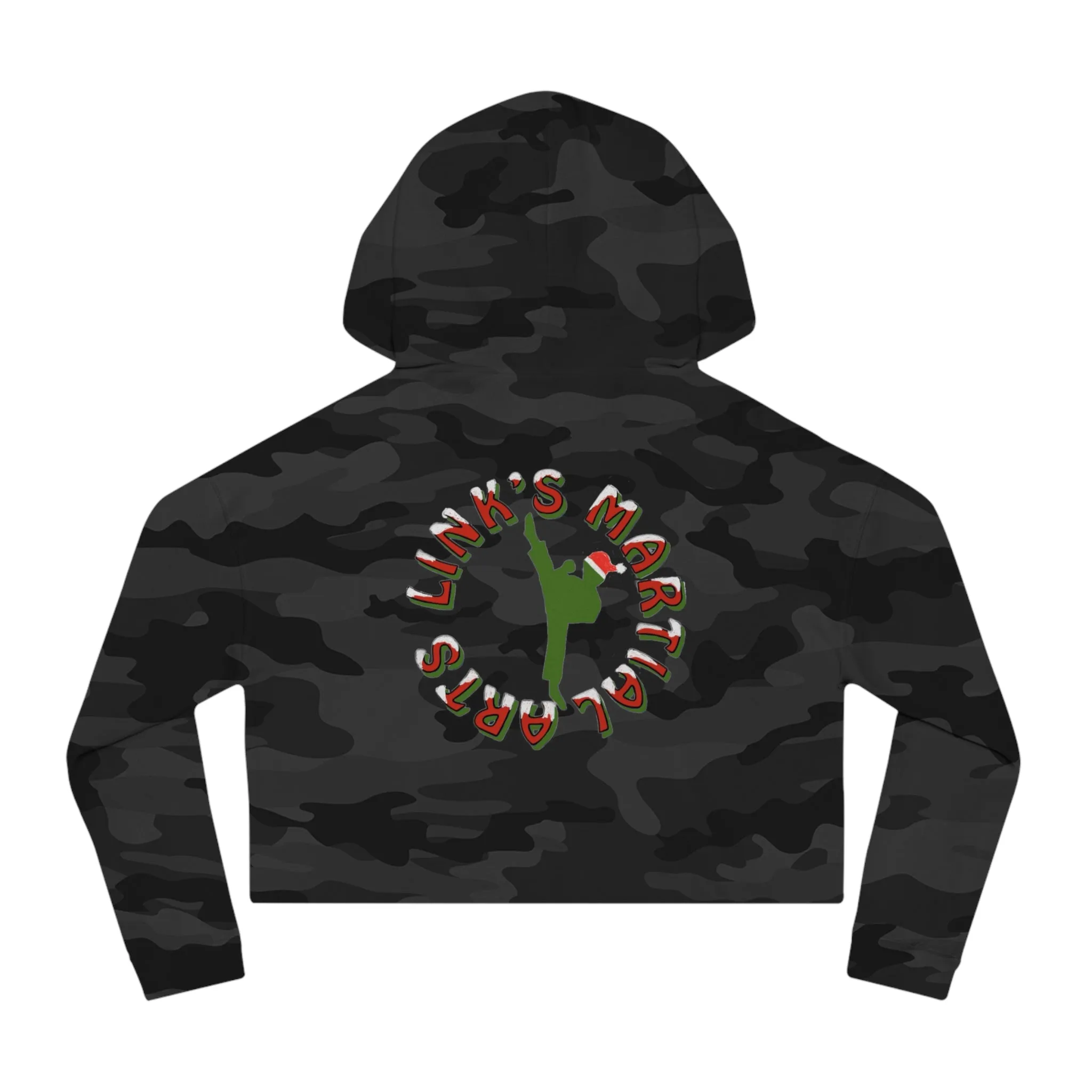 Link's Martial Arts Holiday Logo Women’s Cropped Hooded Sweatshirt