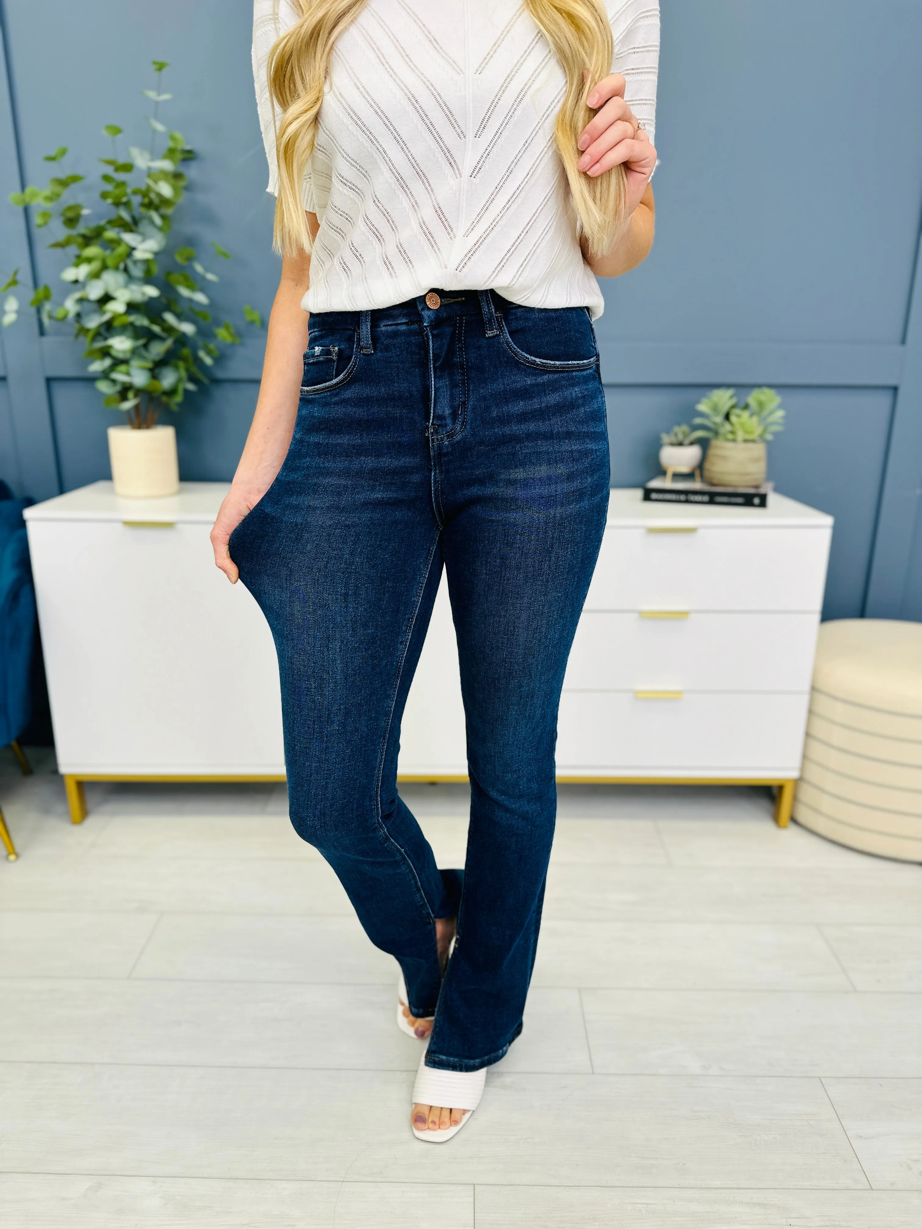 Lovervet Breathless Slit Bootcut Jeans in Reg/Curvy