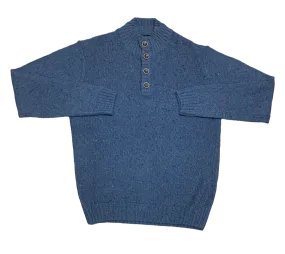 Modango Italian Made Mock Button Sweater, Blue