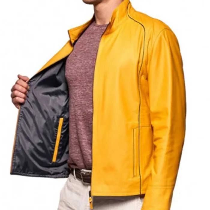 Mustard Yellow Leather Jacket