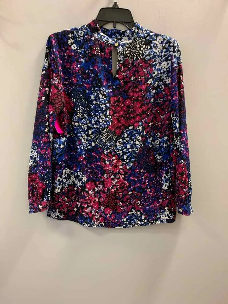 NWT NINE WEST Tops Size S BLU/WHT/PNK Floral LONG SLEEVES TOP