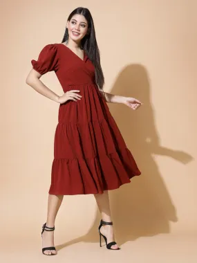 Odour Control V Neck Midi Dress For Women