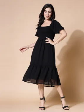 Odour Free Midi Dress U Neck For Women