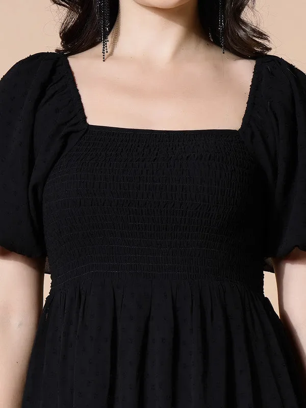Odour Free Midi Dress U Neck For Women