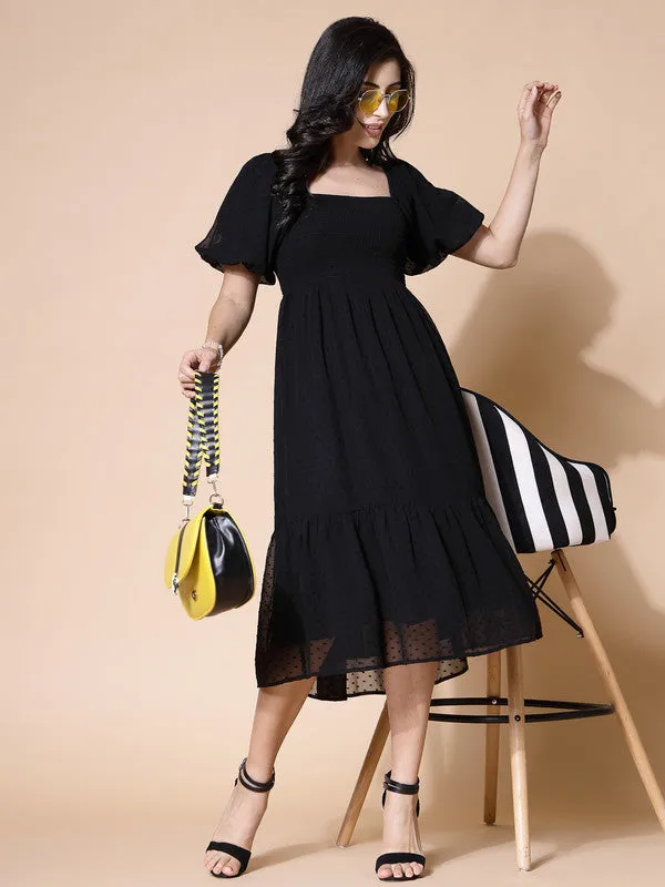 Odour Free Midi Dress U Neck For Women