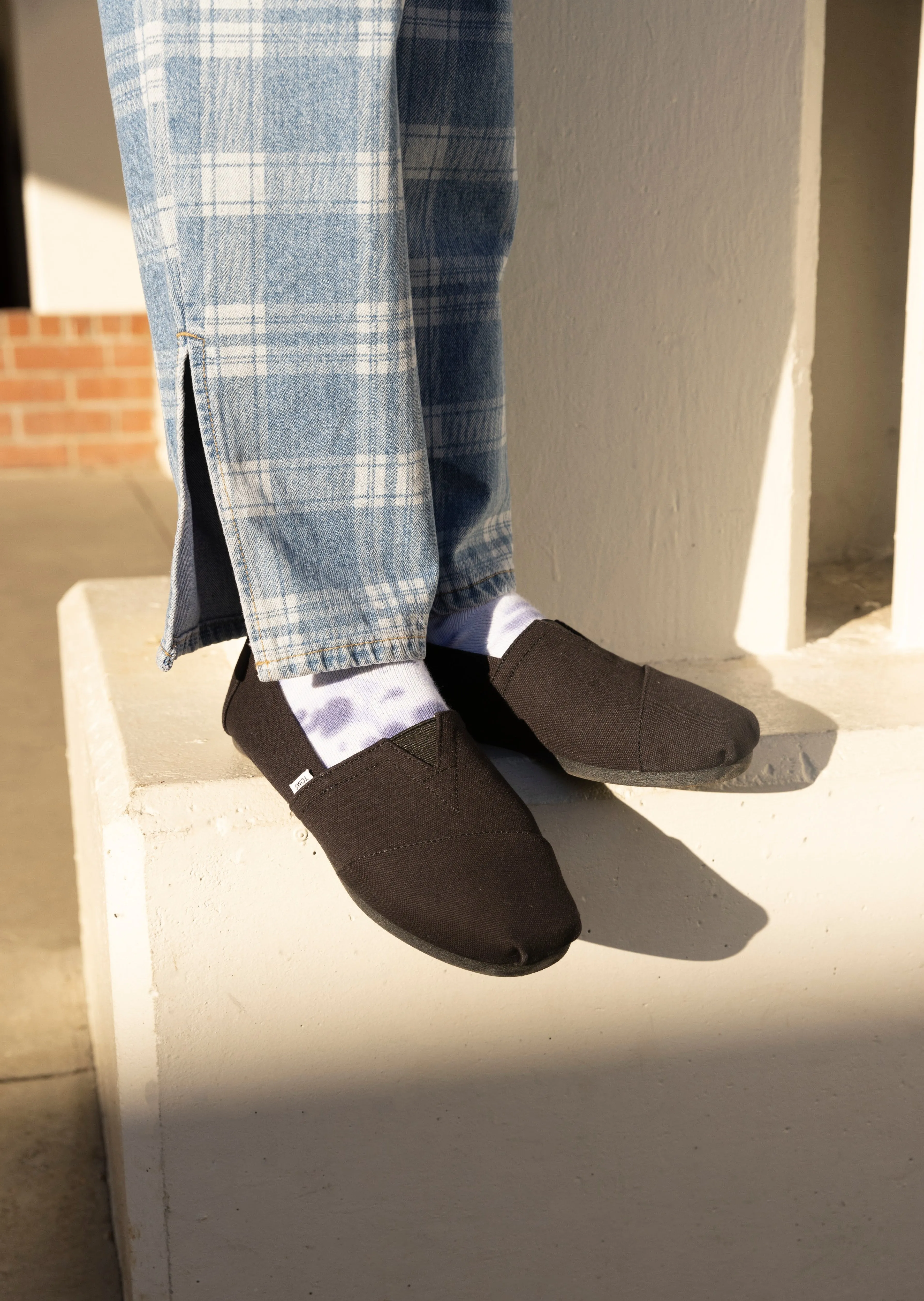 Organic Cotton Black/ Black Canvas Slip Ons
